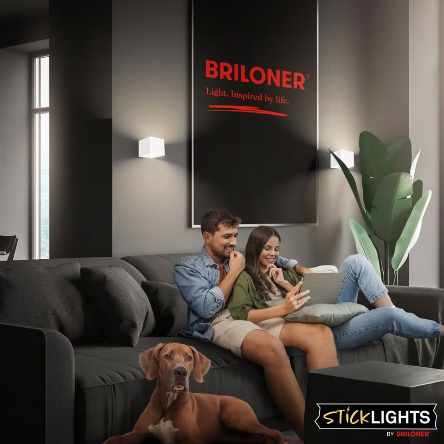 Briloner 3879016 - LED Επαναφορτιζόμενο επιτοίχιο φωτιστικό με αισθητήρα BORRA LED/1,5W/5V 3600 mAh λευκό