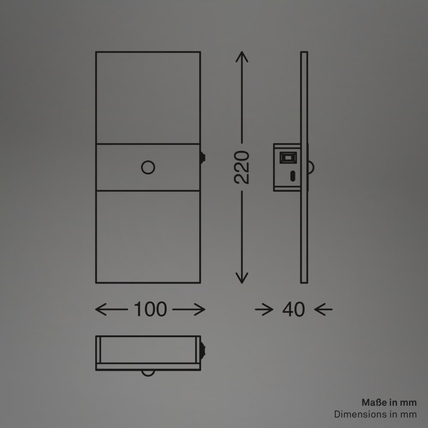 Briloner 3888012 - LED Επαναφορτιζόμενο επιτοίχιο φωτιστικό με αισθητήρα κίνησης και λυκόφωτος AURA LED/2,5W/5V 1800 mAh ματ χρώμιο
