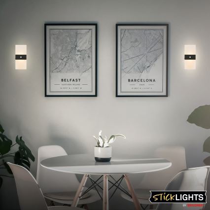 Briloner 3888015 - Επαναφορτιζόμενο επιτοίχιο φωτιστικό LED με αισθητήρα κίνησης και σούρουπου AURA LED/2,5W/5V 1800 mAh μαύρο