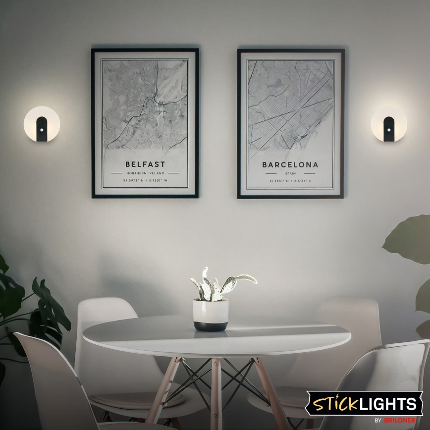 Briloner 3889015 - LED Επαναφορτιζόμενο επιτοίχιο φωτιστικό με αισθητήρα κίνησης και λυκόφωτος TARO LED/2,5W/5V 1800 mAh μαύρο