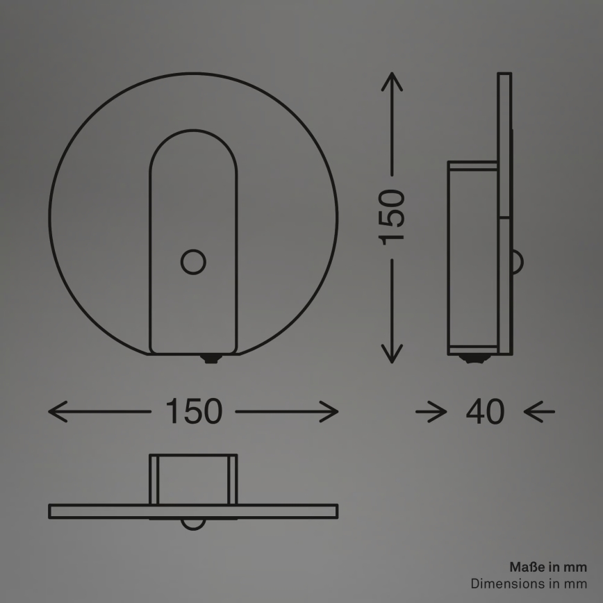 Briloner 3889015 - LED Επαναφορτιζόμενο επιτοίχιο φωτιστικό με αισθητήρα κίνησης και λυκόφωτος TARO LED/2,5W/5V 1800 mAh μαύρο