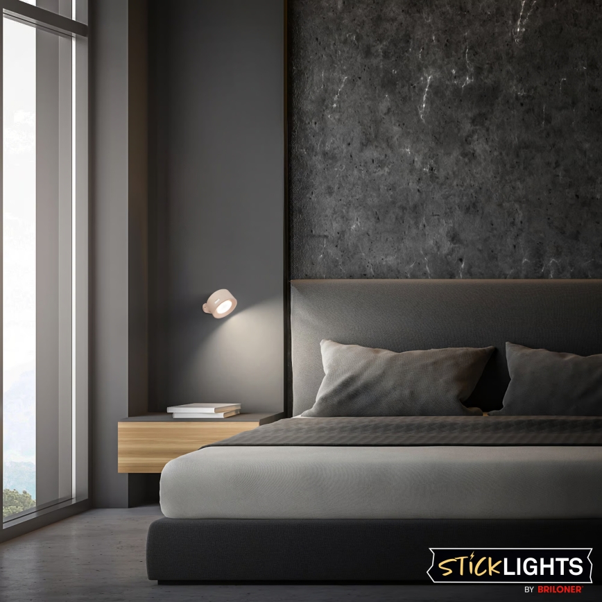 Briloner 3896011 - Ρυθμιζόμενο επαναφορτιζόμενο επιτοίχιο φωτιστικό LED TARI 1,6W/5V 1500 mAh μπεζ