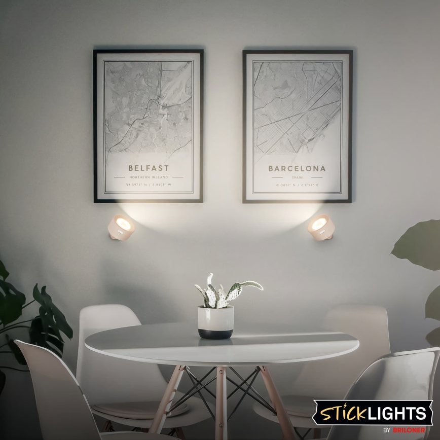 Briloner 3896011 - Ρυθμιζόμενο επαναφορτιζόμενο επιτοίχιο φωτιστικό LED TARI 1,6W/5V 1500 mAh μπεζ