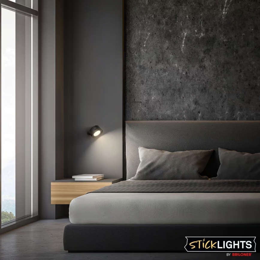 Briloner 3896015 - LED Ρυθμιζόμενο επαναφορτιζόμενο επιτοίχιο φωτιστικό TARI LED/1,6W/5V 1500 mAh μαύρο