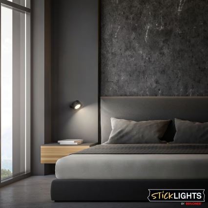 Briloner 3896015 - LED Ρυθμιζόμενο επαναφορτιζόμενο επιτοίχιο φωτιστικό TARI LED/1,6W/5V 1500 mAh μαύρο