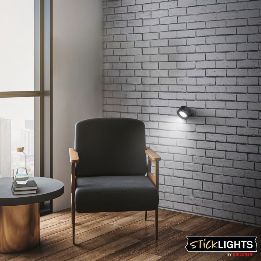 Briloner 3896015 - LED Ρυθμιζόμενο επαναφορτιζόμενο επιτοίχιο φωτιστικό TARI LED/1,6W/5V 1500 mAh μαύρο