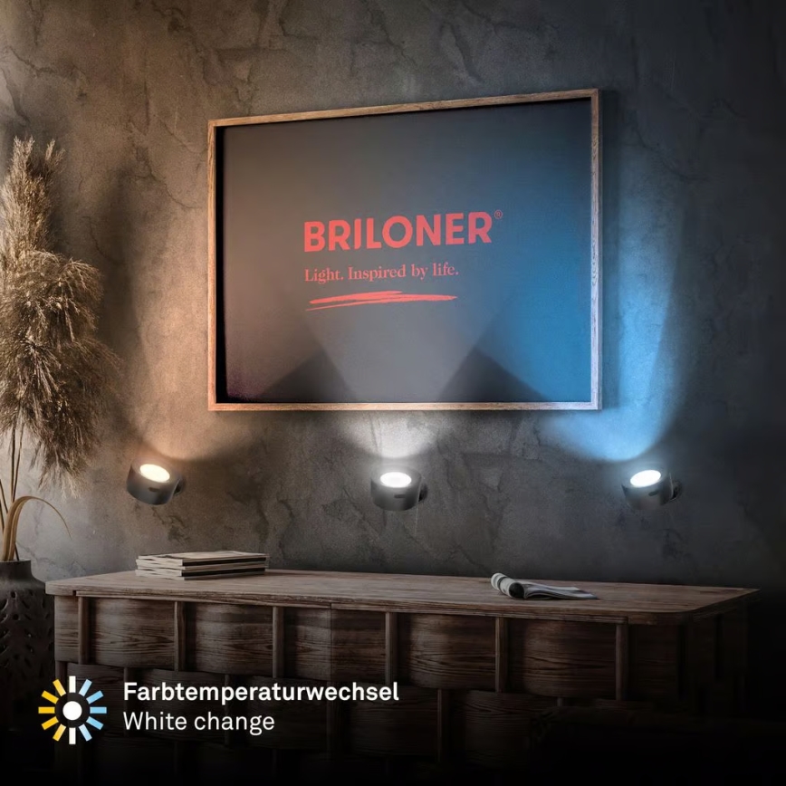 Briloner 3896015 - LED Ρυθμιζόμενο επαναφορτιζόμενο επιτοίχιο φωτιστικό TARI LED/1,6W/5V 1500 mAh μαύρο