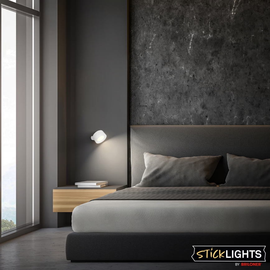 Briloner 3896016 - LED ρυθμιζόμενο επαναφορτιζόμενο επιτοίχιο φωτιστικό TARI LED/1,6W/5V 1500 mAh λευκό