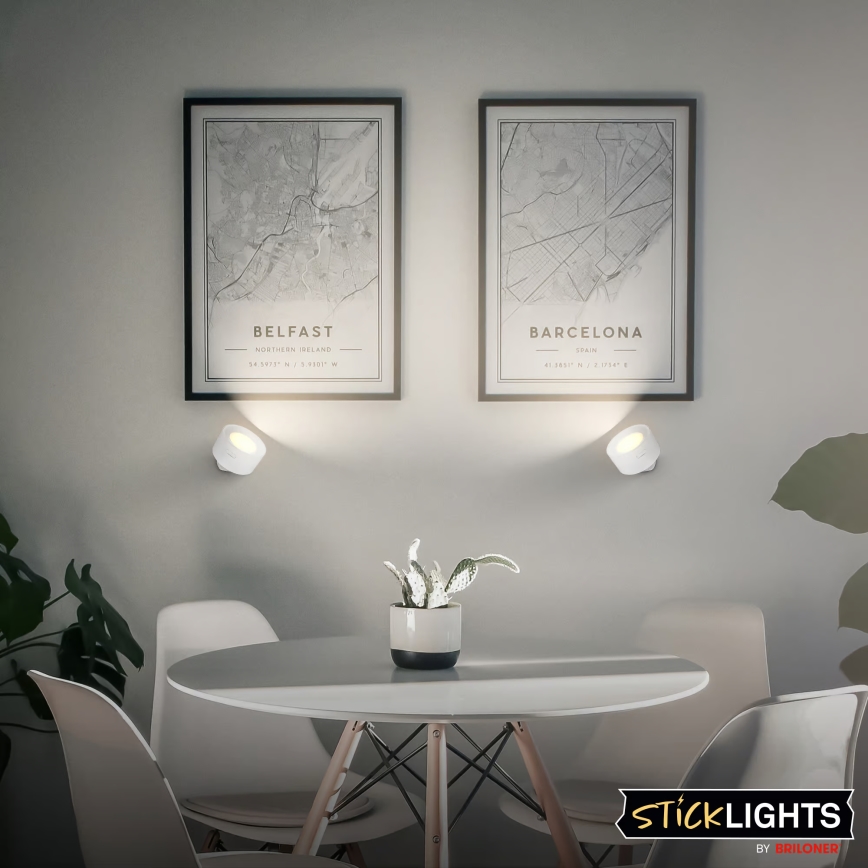 Briloner 3896016 - LED ρυθμιζόμενο επαναφορτιζόμενο επιτοίχιο φωτιστικό TARI LED/1,6W/5V 1500 mAh λευκό