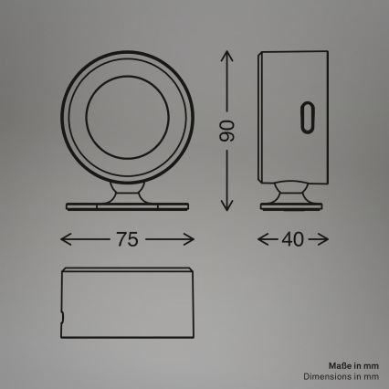 Briloner 3896016 - LED ρυθμιζόμενο επαναφορτιζόμενο επιτοίχιο φωτιστικό TARI LED/1,6W/5V 1500 mAh λευκό