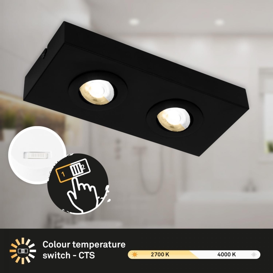 Briloner 3996025 - LED Σποτ CTS 2xLED/4W/230V 2700/4000K μαύρο