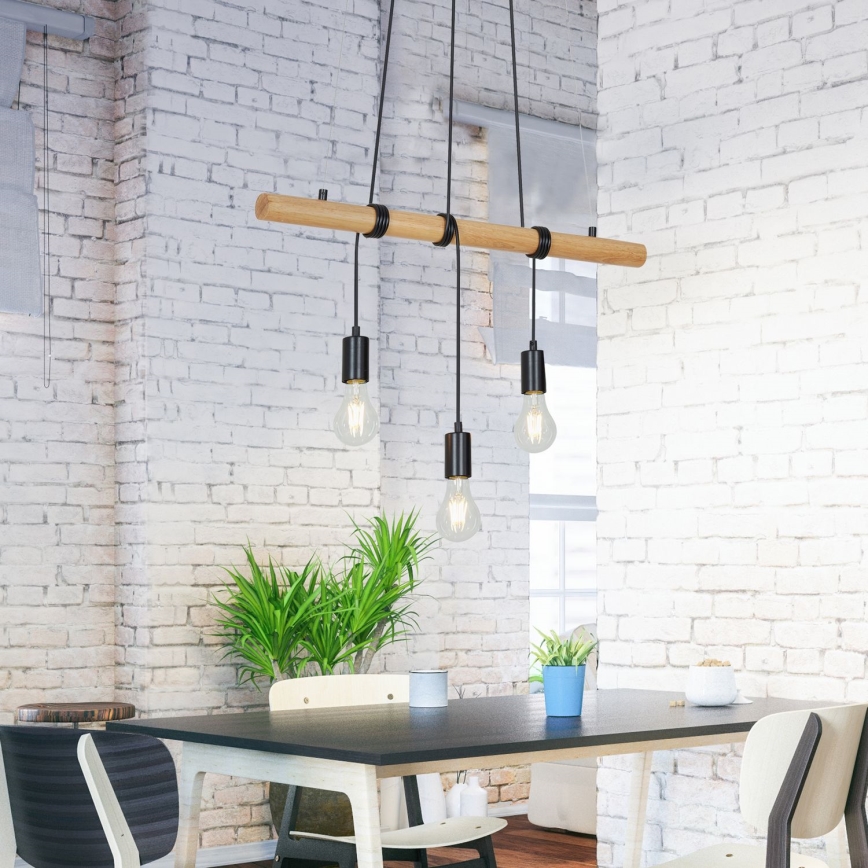 Briloner 4015035 - Κρεμαστό φωτιστικό οροφής 3xE27/25W/230V Καουτσουκόδεντρο