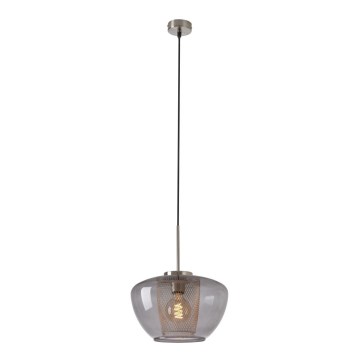 Briloner 4016-014 - Κρεμαστό φωτιστικό με καλώδιο SEVENTIES 1xE27/40W/230V καπνιστό γκρι