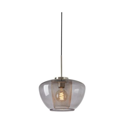 Briloner 4016-014 - Κρεμαστό φωτιστικό με καλώδιο SEVENTIES 1xE27/40W/230V καπνιστό γκρι