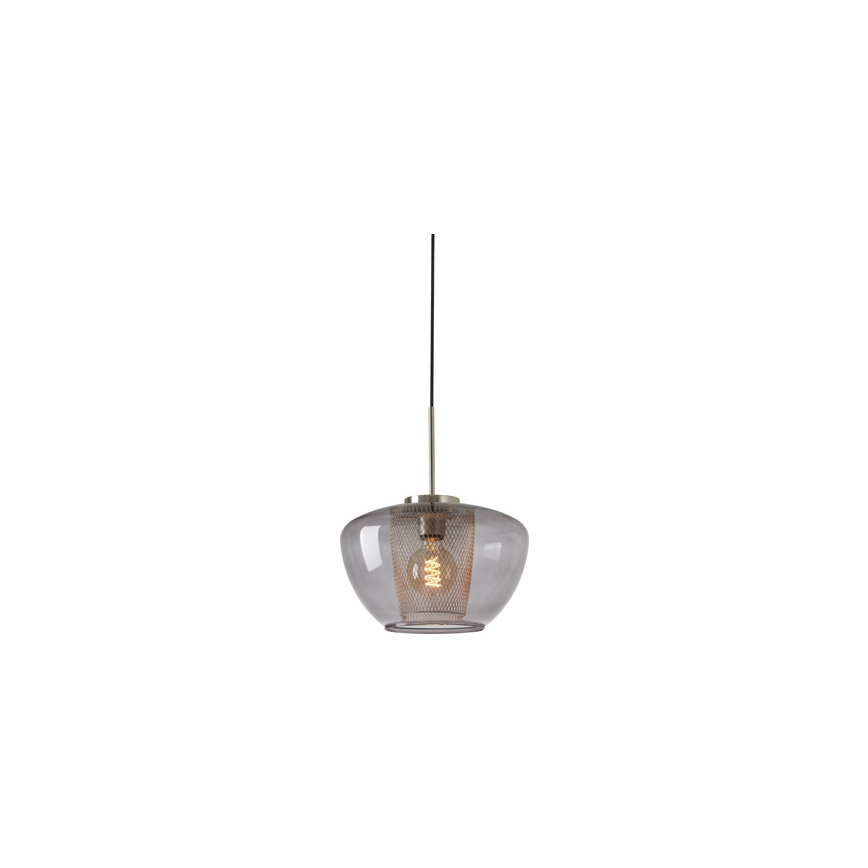 Briloner 4016-014 - Κρεμαστό φωτιστικό με καλώδιο SEVENTIES 1xE27/40W/230V καπνιστό γκρι