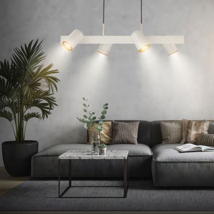 Briloner 4058044 - Κρεμαστό φωτιστικό με καλώδιο ERA 4xGU10/10W/230V, εκρού