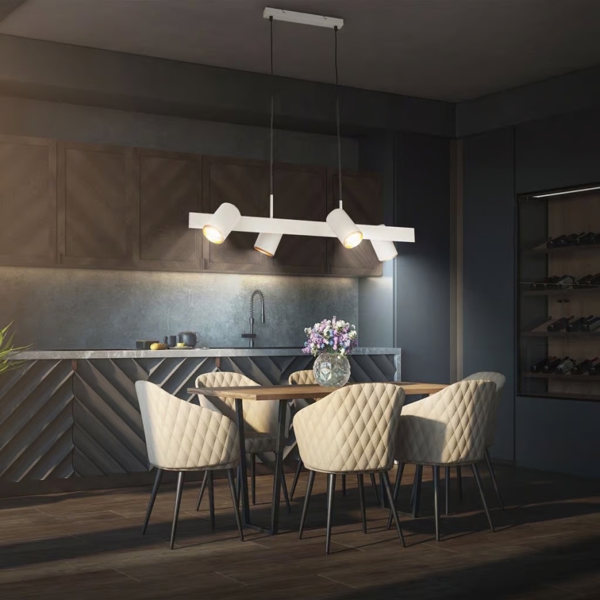 Briloner 4058044 - Κρεμαστό φωτιστικό με καλώδιο ERA 4xGU10/10W/230V, εκρού