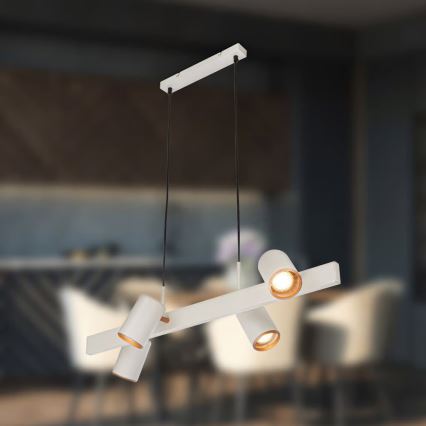 Briloner 4058044 - Κρεμαστό φωτιστικό με καλώδιο ERA 4xGU10/10W/230V, εκρού