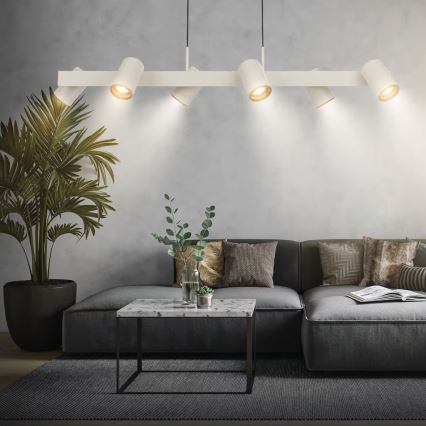 Briloner 4058064 - Κρεμαστό φωτιστικό με καλώδιο ERA 6xGU10/10W/230V εκρού