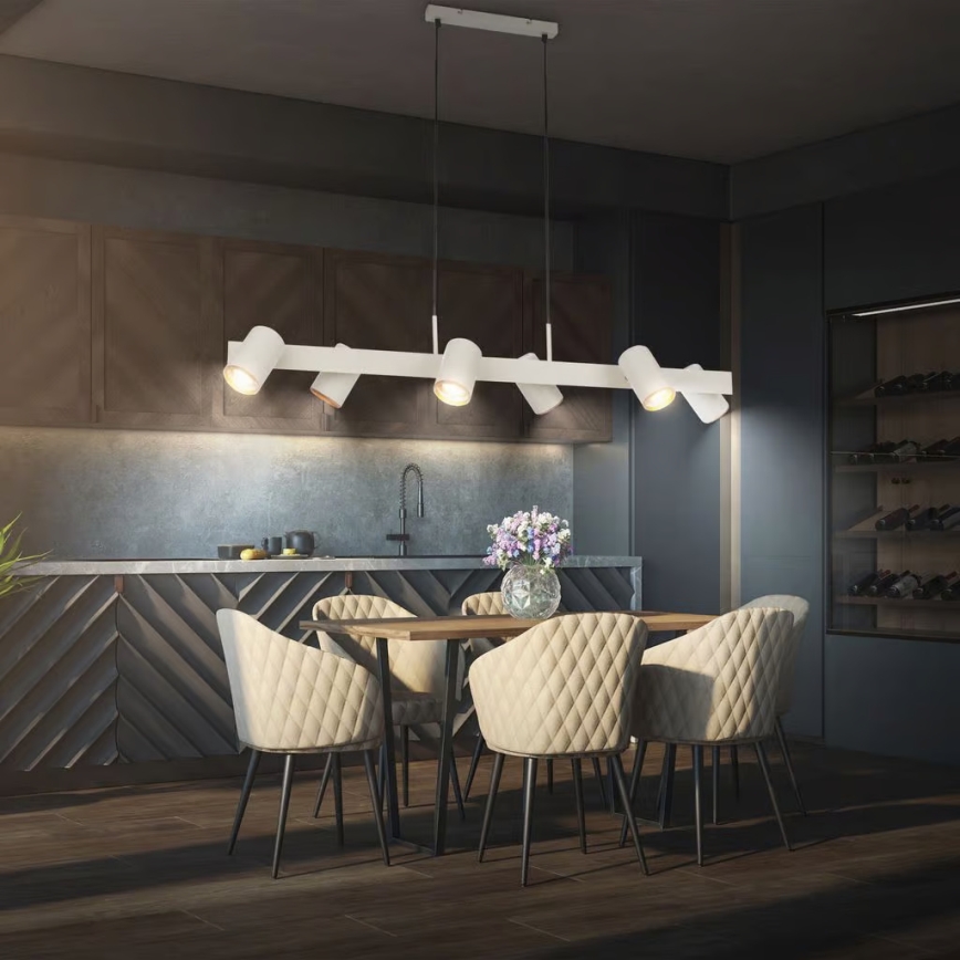 Briloner 4058064 - Κρεμαστό φωτιστικό με καλώδιο ERA 6xGU10/10W/230V εκρού