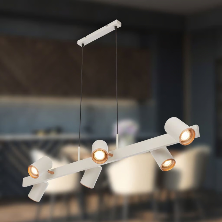 Briloner 4058064 - Κρεμαστό φωτιστικό με καλώδιο ERA 6xGU10/10W/230V εκρού