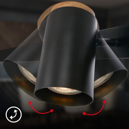 Briloner 4059065 - Κρεμαστό φωτιστικό με καλώδιο ERA 6xGU10/10W/230V μαύρο