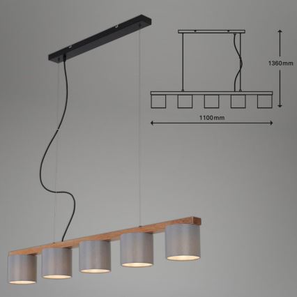 Briloner 4075-054 - Κρεμαστό φωτιστικό σε καλώδιο 5xE14/25W/230V