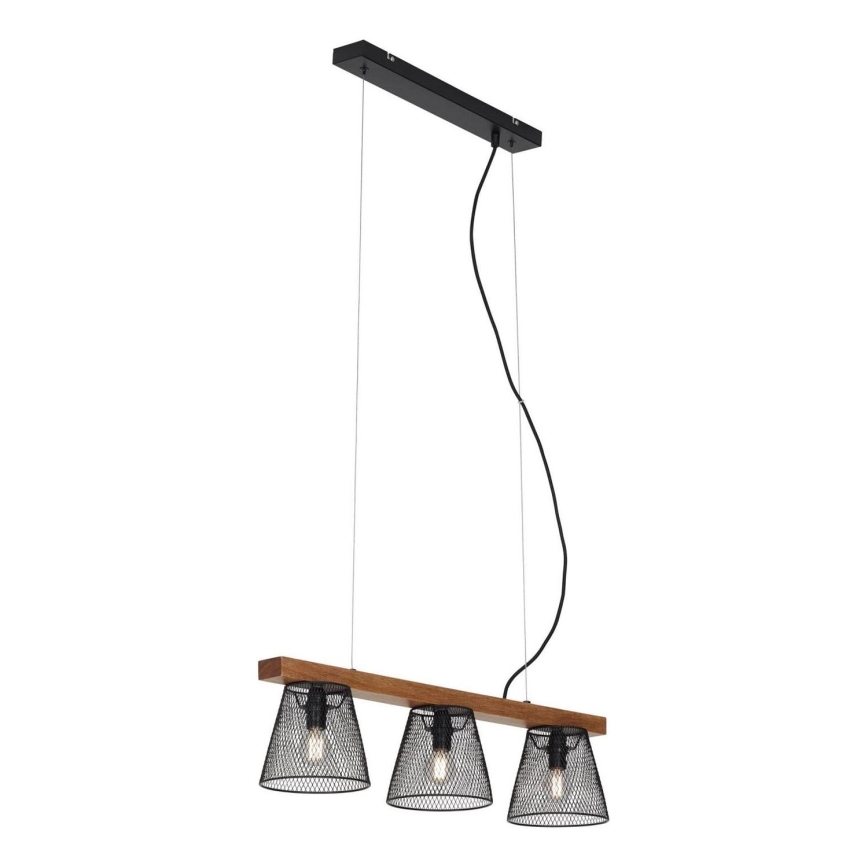 Briloner 4077-035 - Κρεμαστό φωτιστικό οροφής WOOD & STYLE 3xE14/25W/230V Καουτσουκόδεντρο
