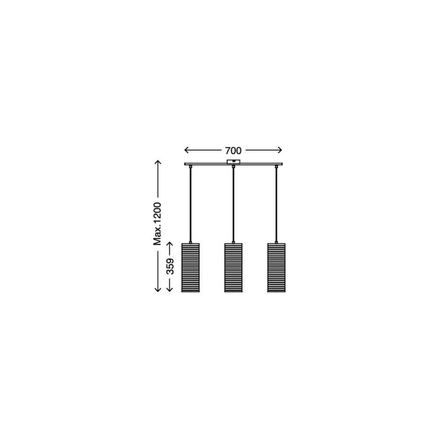 Briloner 4313-038 - Πολύφωτο σε σχοινί 3xE27/60W/230V