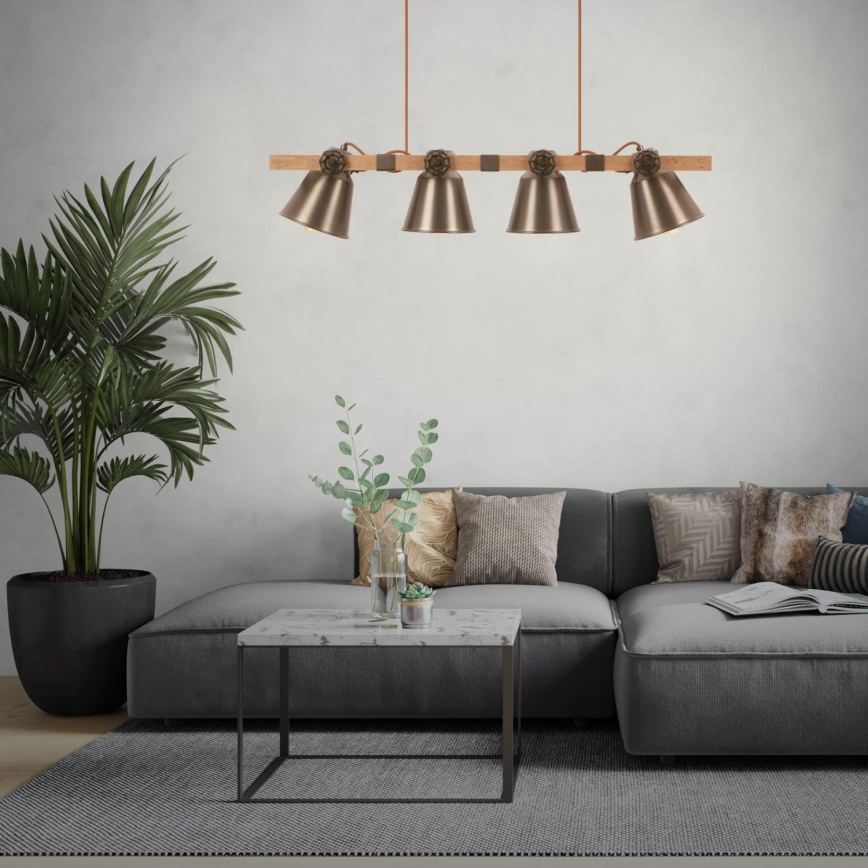 Briloner 4406-044 - Κρεμαστό φωτιστικό οροφής  TALE 4xE27/40W/230V καφέ