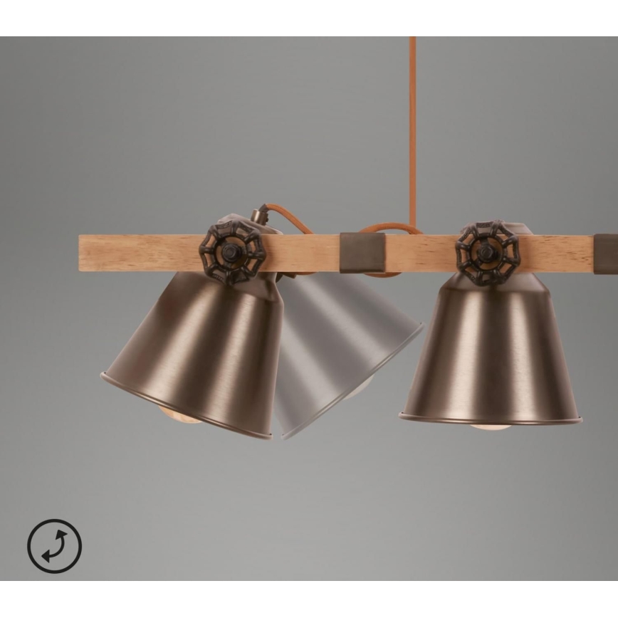 Briloner 4406-044 - Κρεμαστό φωτιστικό οροφής  TALE 4xE27/40W/230V καφέ