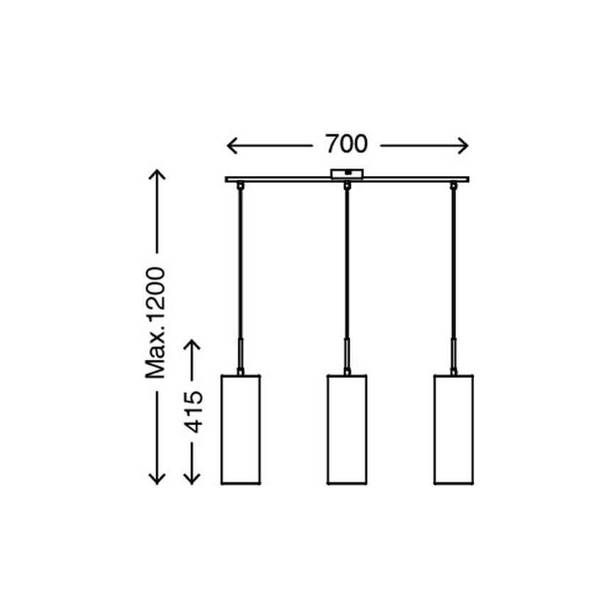 Briloner 4712-037 - Πολύφωτο σε σχοινί 3xE27/25W/230V