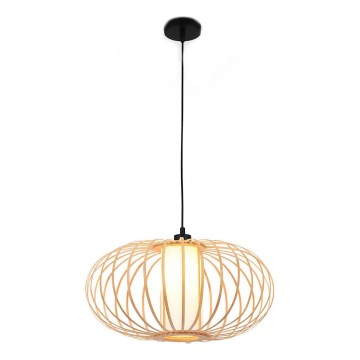 Briloner 4759011 - Κρεμαστό φωτιστικό με καλώδιο 1xE27/10W/230V μαύρο/μπαμπού