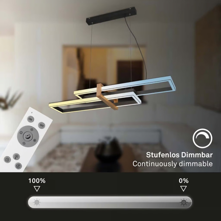 Briloner 4768015 - LED ρυθμιζόμενο κρεμαστό φωτιστικό με καλώδιο LED/44W/230V 2700-6500K + τηλεχειριστήριο