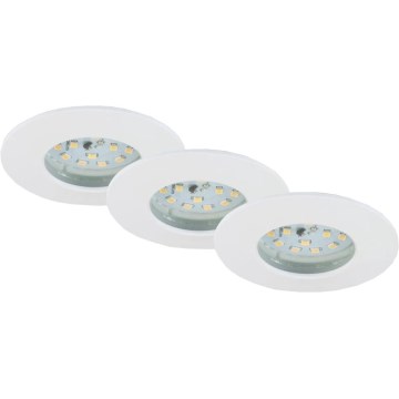 Briloner 6994-036 - Σετ 3 LED εντοιχισμένα φωτιστικά οροφής για μπάνιο, LED/5W/230V IP44