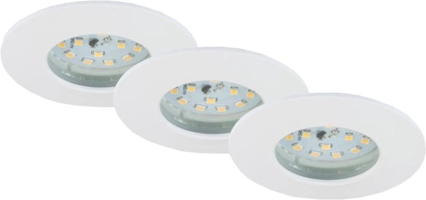 Briloner 6994-036 - Σετ 3 LED εντοιχισμένα φωτιστικά οροφής για μπάνιο, LED/5W/230V IP44