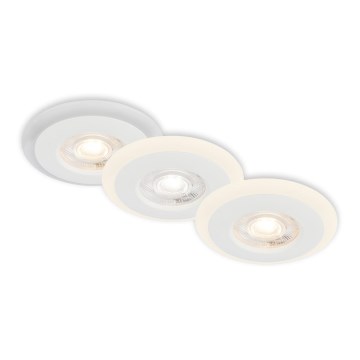 Briloner 7039036 - ΣΕΤ 3xLED Χωνευτό φωτιστικό οροφής για μπάνιο 3xLED/5W/230V IP44 λευκό