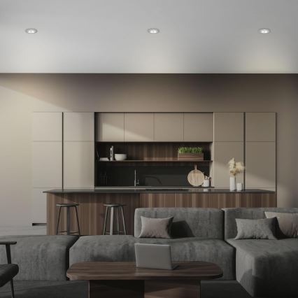 Briloner 7042-034 - ΣΕΤ 3x Χωνευτό φωτιστικό μπάνιου 1xGU10/9W/230V IP23 ασημί