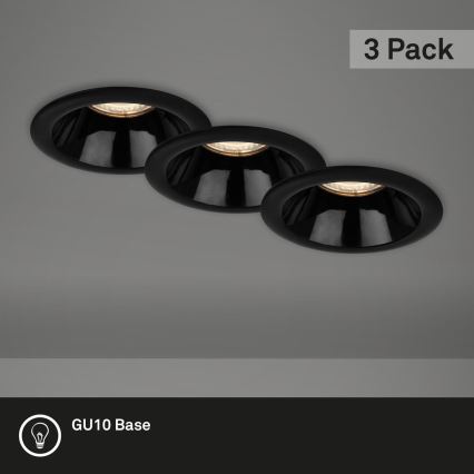 Briloner 7042-035 - ΣΕΤ 3x Χωνευτό φωτιστικό μπάνιου 1xGU10/9W/230V IP23