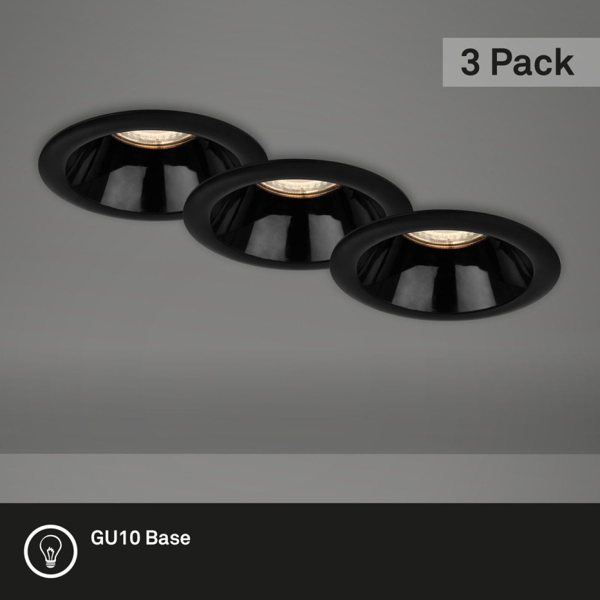 Briloner 7042-035 - ΣΕΤ 3x Χωνευτό φωτιστικό μπάνιου 1xGU10/9W/230V IP23