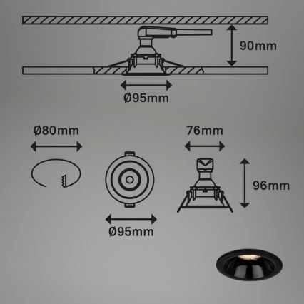 Briloner 7042-035 - ΣΕΤ 3x Χωνευτό φωτιστικό μπάνιου 1xGU10/9W/230V IP23