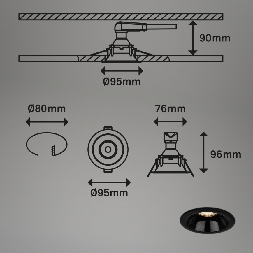 Briloner 7042-035 - ΣΕΤ 3x Χωνευτό φωτιστικό μπάνιου 1xGU10/9W/230V IP23