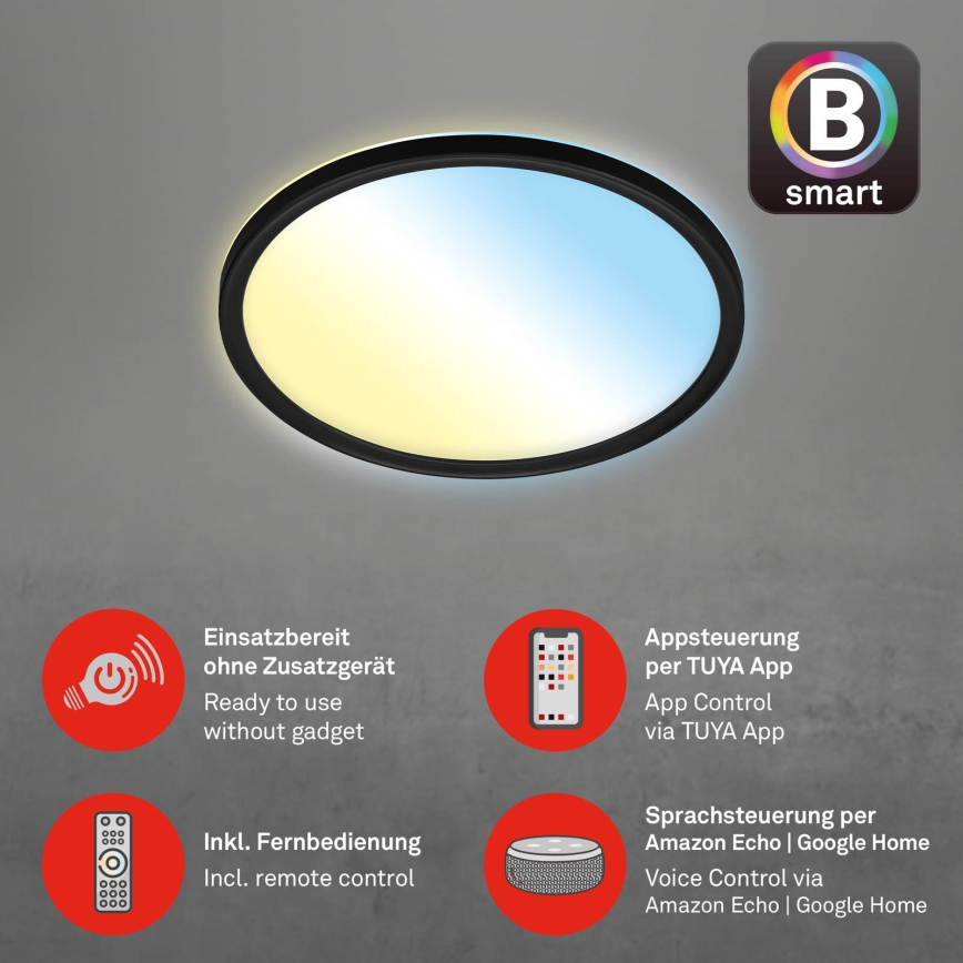 Briloner 7058-015 - LED Φωτιστικό dimming SLIM LED/18W/230V 2700-6500K Wi-Fi Tuya + τηλεχειριστήριο