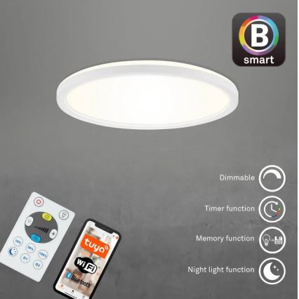 Briloner 7058-016 - LED Φωτιστικό dimming SLIM LED/18W/230V 2700-6500K Wi-Fi Tuya + τηλεχειριστήριο