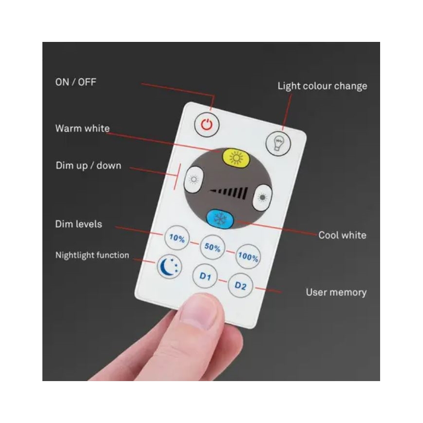 Briloner 7058-016 - LED Φωτιστικό dimming SLIM LED/18W/230V 2700-6500K Wi-Fi Tuya + τηλεχειριστήριο