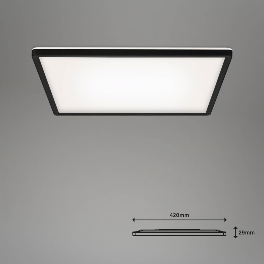 Briloner 7060-015 - Ρυθμιζόμενο επιφανειακό πάνελ SLIM LED/22W/230V 2700-6500K 42x42 cm μαύρο Wi-Fi Tuya + τηλεχειριστήριο