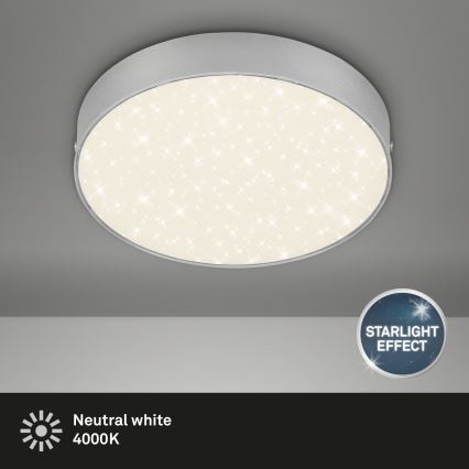 Briloner 7073-414 - Φωτιστικό οροφής LED STAR SKY LED/16W/230V 4000K διάμετρος 21 cm ασήμι