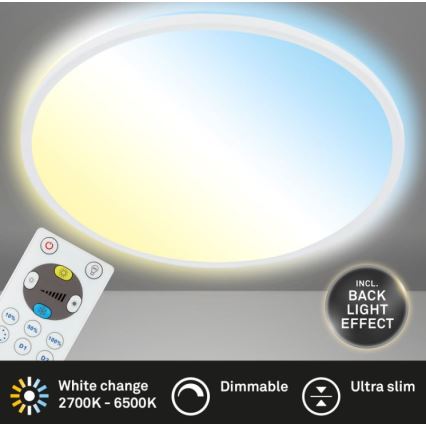 Briloner 7079-016 - LED Dimmable φωτιστικό οροφής SLIM LED/18W/230V 2700-6500K + τηλεχειριστήριο