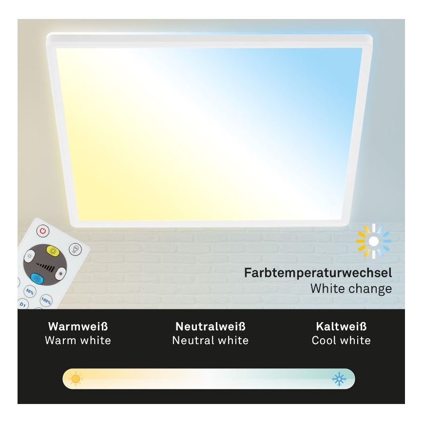 Briloner 7082-016 - LED Dimmable φωτιστικό οροφής SLIM LED/22W/230V 2700-6500K + τηλεχειριστήριο