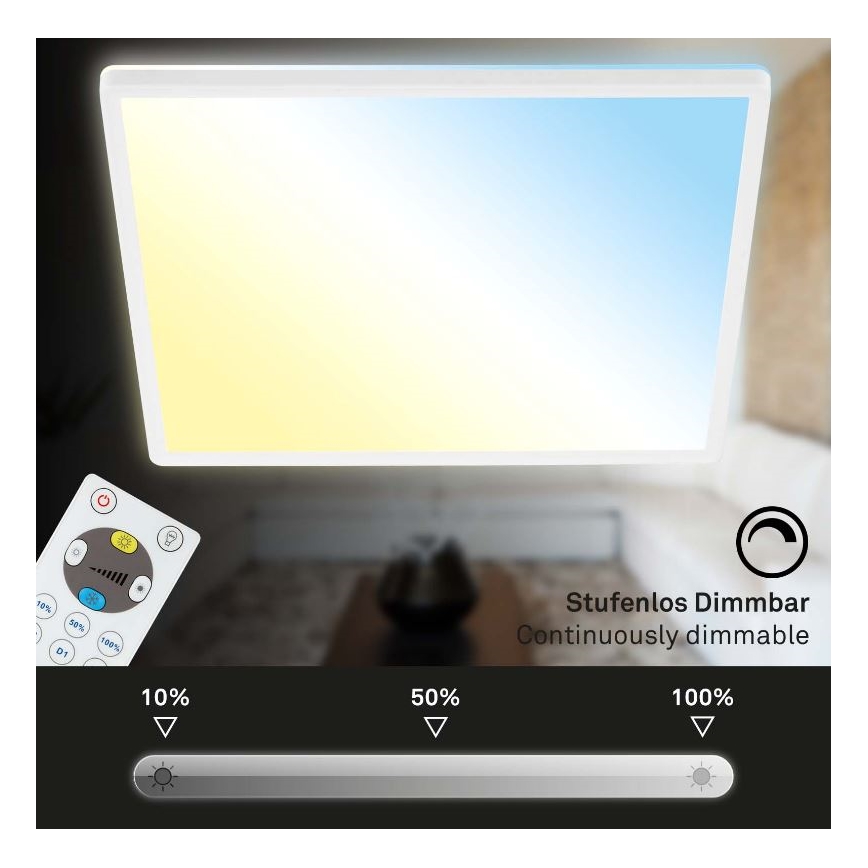 Briloner 7082-016 - LED Dimmable φωτιστικό οροφής SLIM LED/22W/230V 2700-6500K + τηλεχειριστήριο